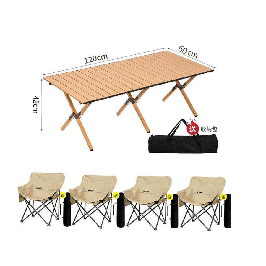 Folding Table & 4 Chairs Set