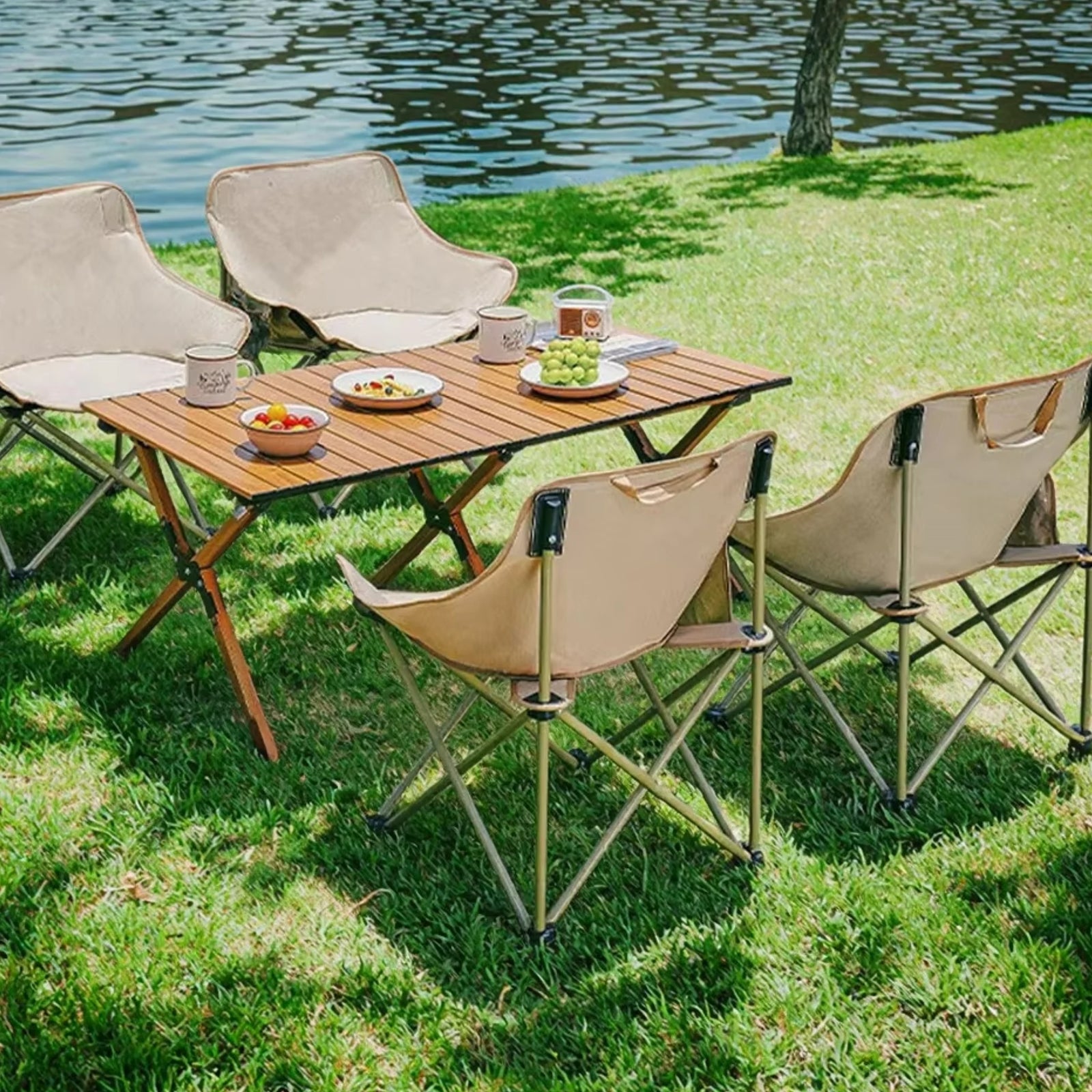 Folding Table & 4 Chairs Set